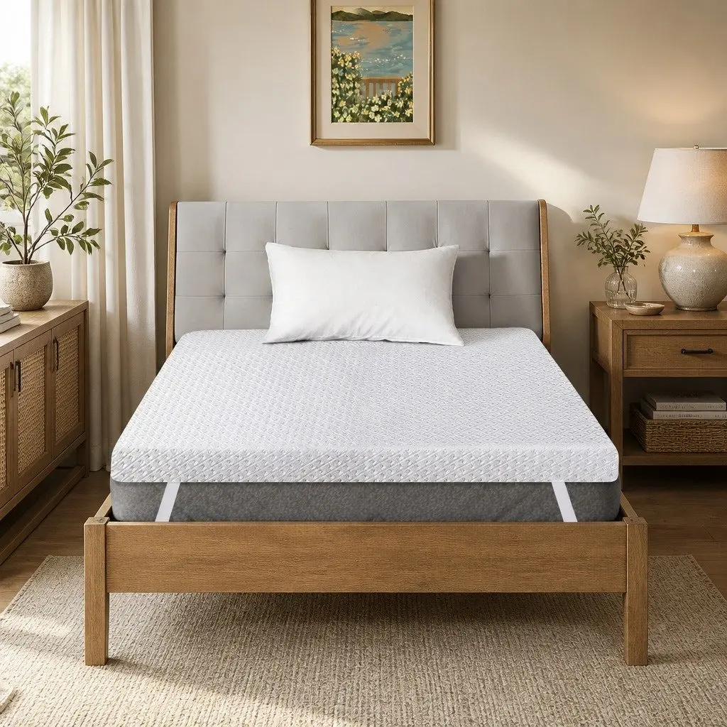 Memory Foam Mattress Topper 10cm Dual-Layer Cooling Gel Bamboo Charcoal