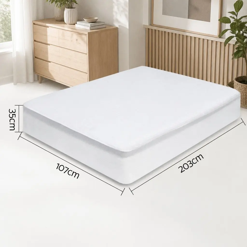 King Single Mattress Protector Bamboo Fabric Water-Resistant Dust Mite Protection