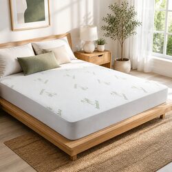 Single Mattress Protector with Water-Resistant Bamboo Fabric