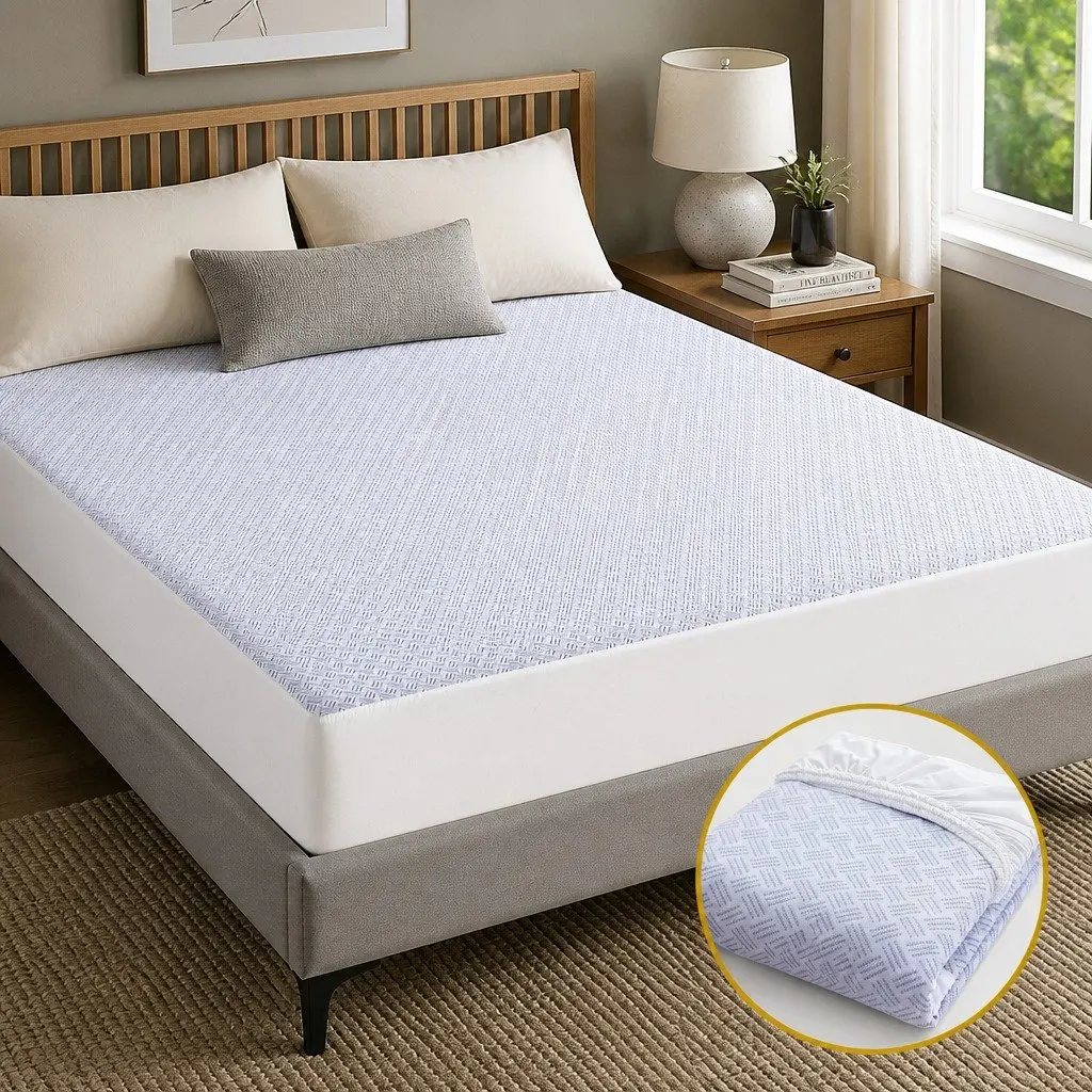 Cooling Mattress Protector Double Size Waterproof Deep Pocket Fitted Cover