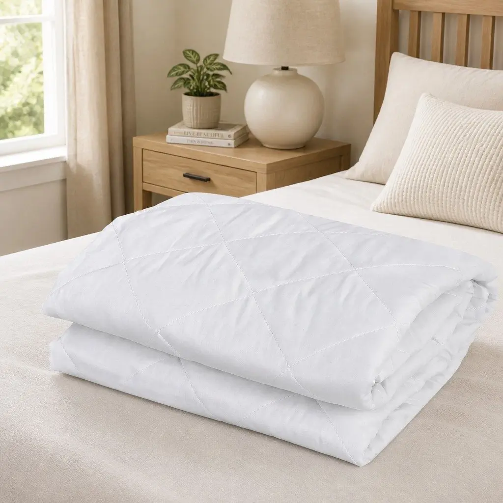 Waterproof Mattress Protector Double Quilted Cotton Top Fitted Cover