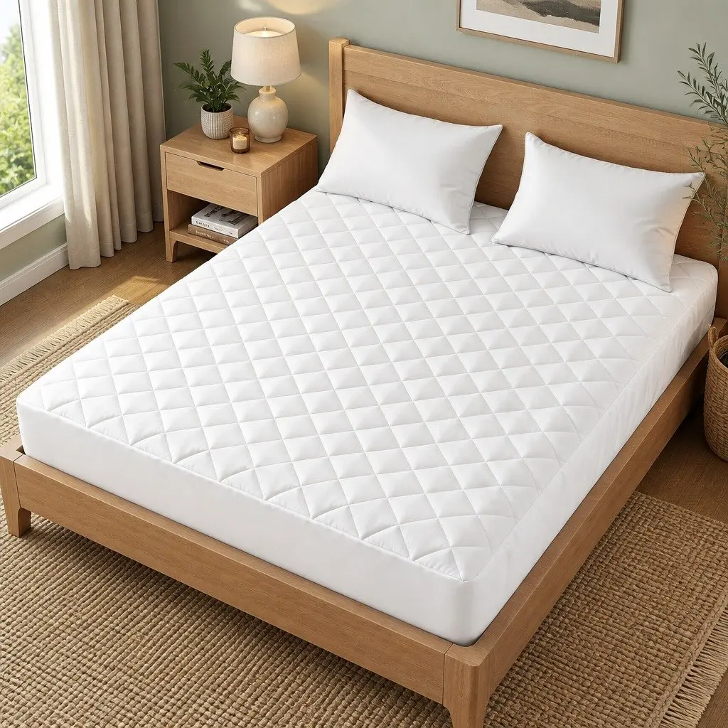 Waterproof Mattress Protector Double Quilted Cotton Top Fitted Cover