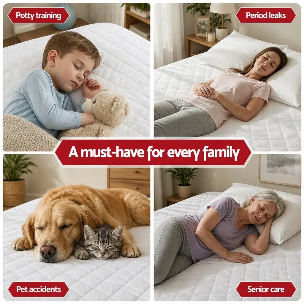 Waterproof Mattress Protector King Single 40cm Deep Fitted Quilted Cotton Cover