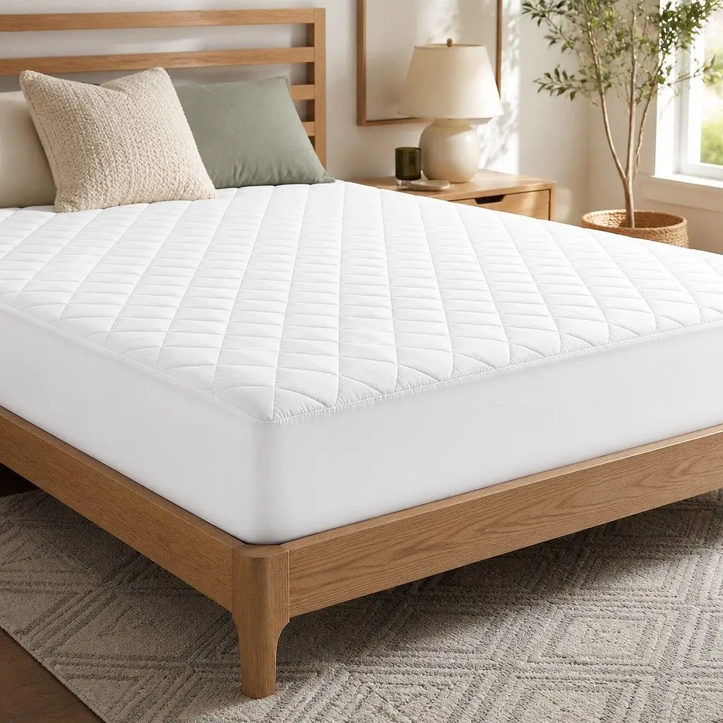 Waterproof Mattress Protector Single Size Quilted Cotton Cover Deep Fitted Skirt