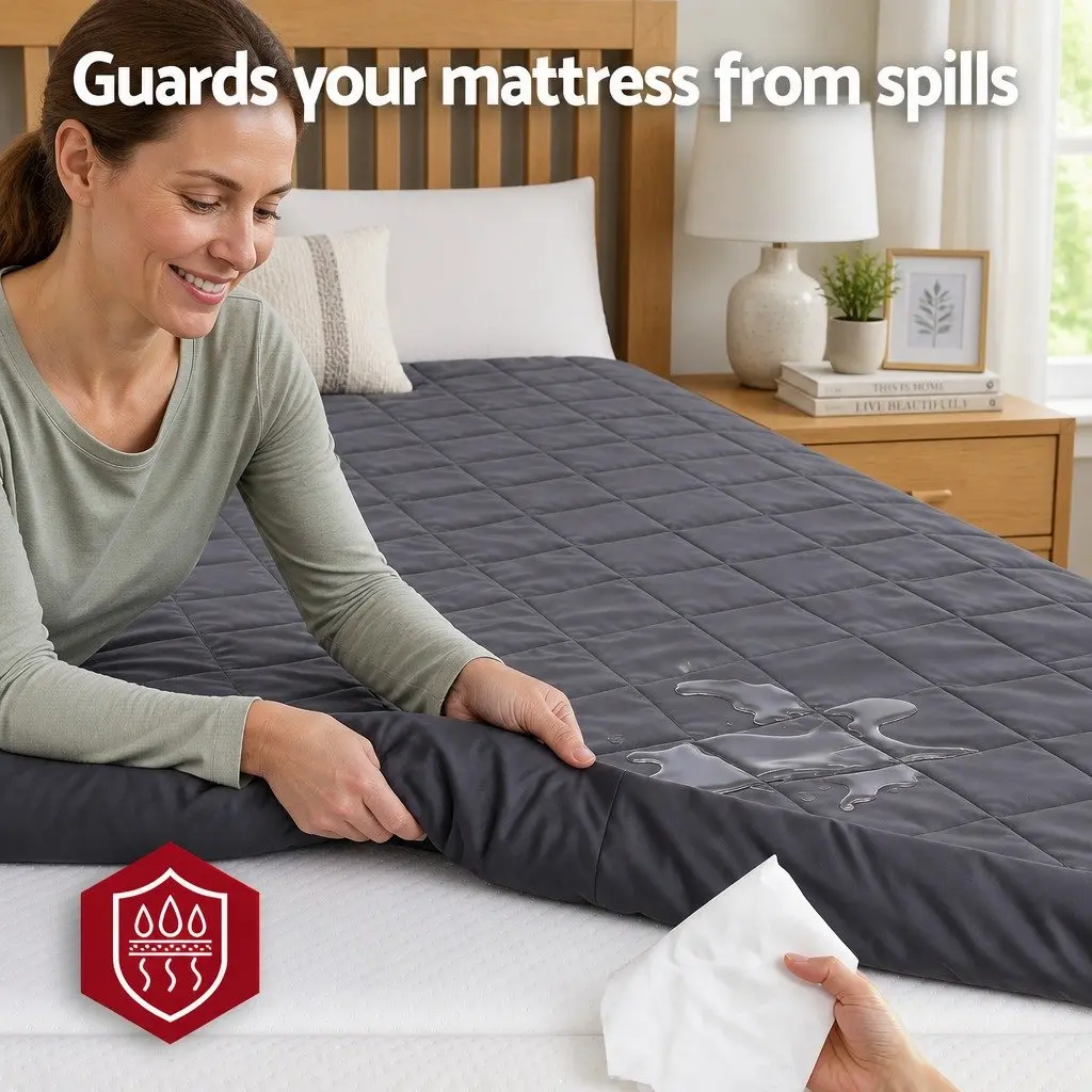 Microfiber Double Bed Mattress Protector Water-Resistant 360° Elastic Fitted