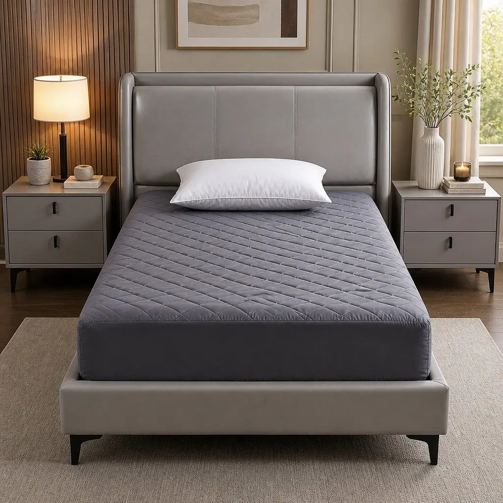 Single Mattress Protector 35cm Deep Pocket Water-Resistant Fitted Elastic Skirt