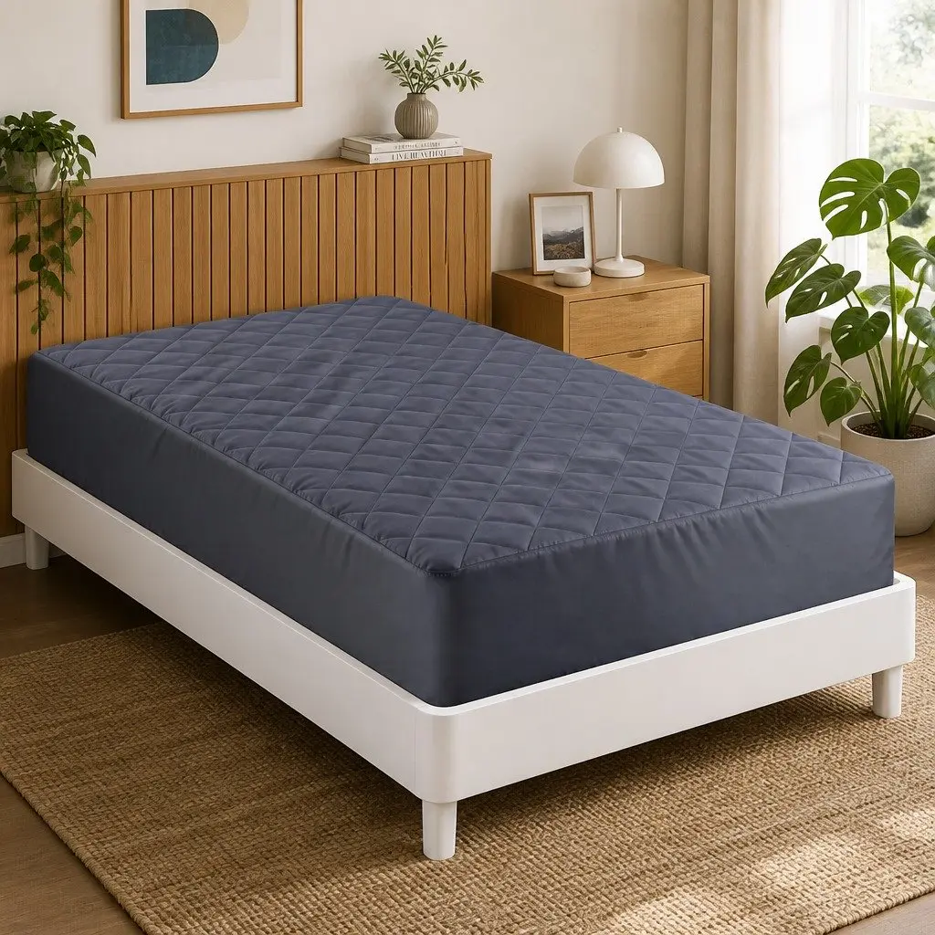 Single Mattress Protector 35cm Deep Pocket Water-Resistant Fitted Elastic Skirt