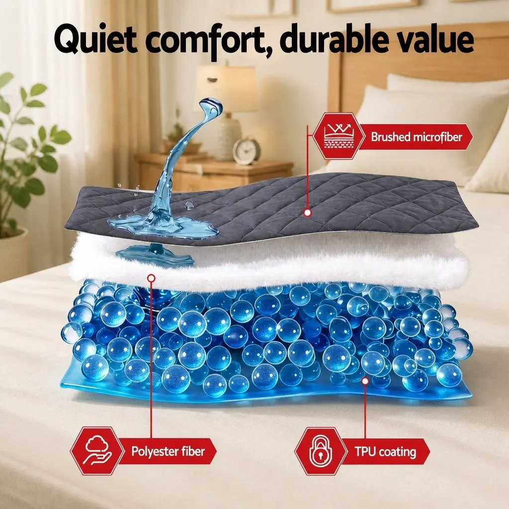 Single Mattress Protector 35cm Deep Pocket Water-Resistant Fitted Elastic Skirt