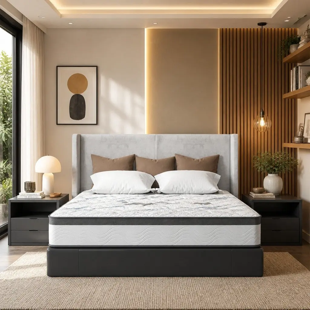 King Single Mattress 25cm Pocket Coil Medium Firm Support Hypoallergenic Breathable Foam
