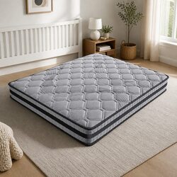 King Spring Mattress Pocket Egg 5-Zone Medium Firm Bed Sleep Support Comfort