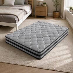 Queen Spring Mattress Pocket Coil Medium Firm Support Breathable Sleep Bed