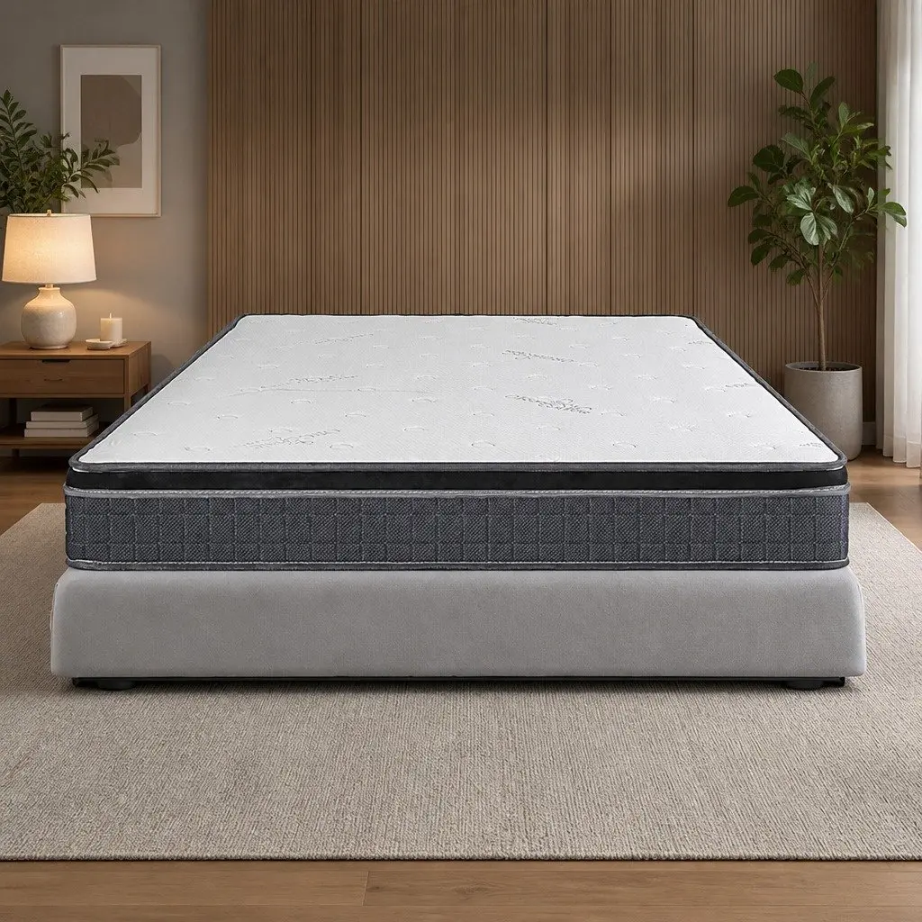 Double Spring Mattress 188cm x 138cm Medium Firmness Bonnell Spring System Vacuum Packed