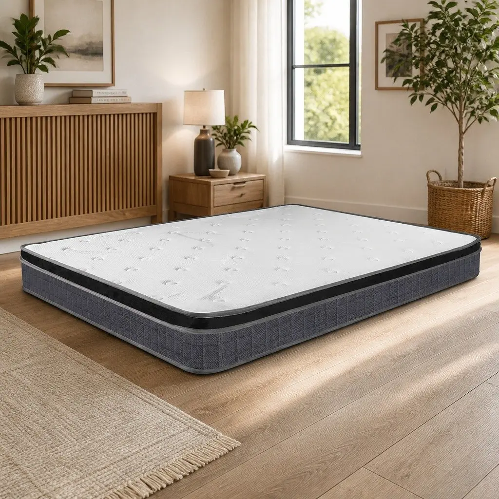 Single Bonnell Spring Mattress Medium Firmness Stitched Handles Reinforced Corners