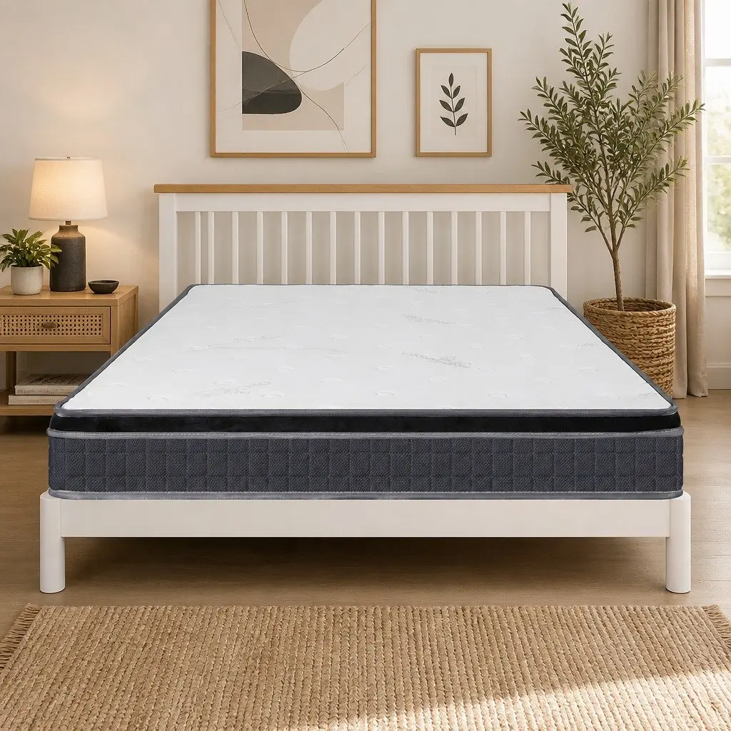 Single Bonnell Spring Mattress Medium Firmness Stitched Handles Reinforced Corners
