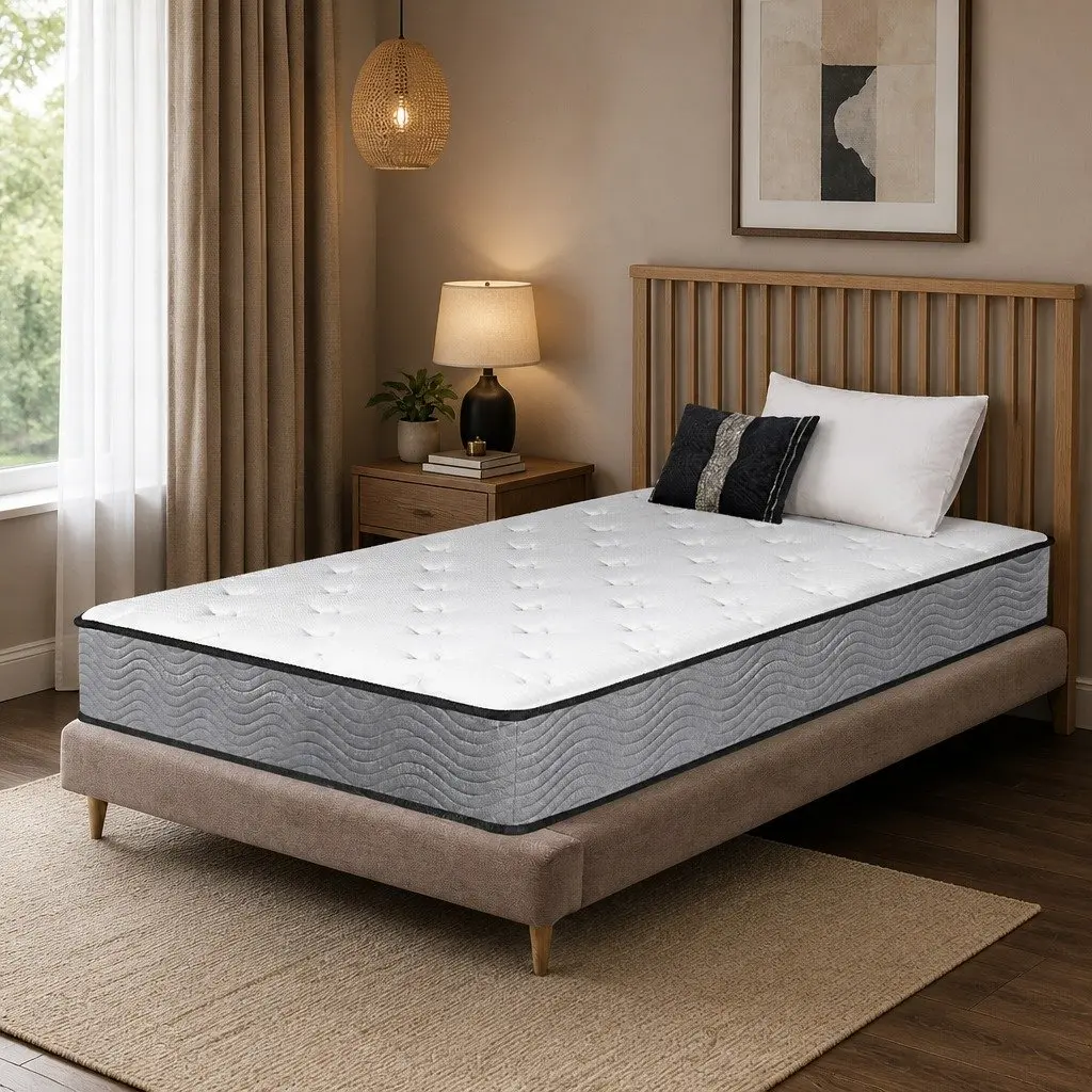Single Pocket Spring Mattress 6-Zone Support Extra Firm 23cm Thickness White