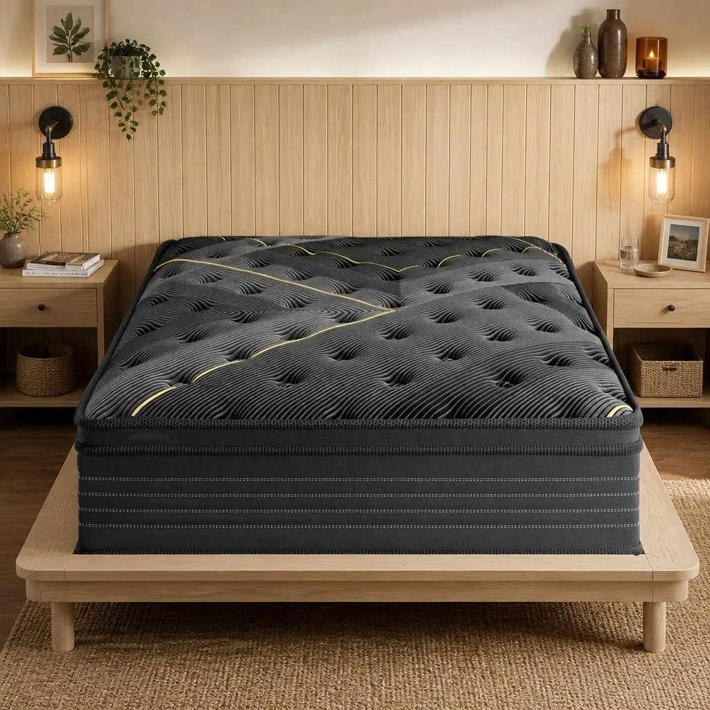 Queen Mattress Bamboo Charcoal Pocket Spring Foam Support 9 Zone Multi Point Comfort