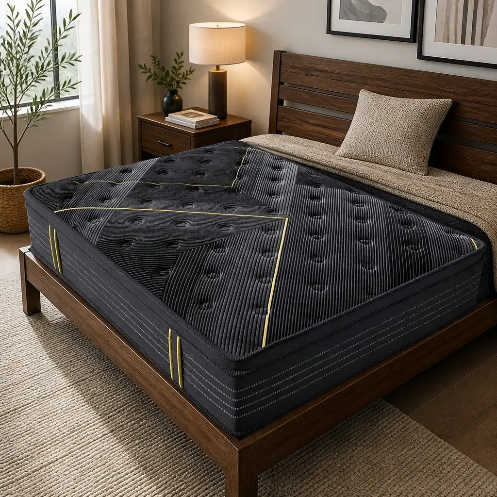 Single Spring Mattress 190cm Bamboo Charcoal Pocket Coil Euro Top Comfort Bed