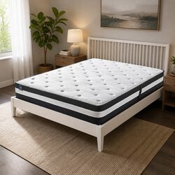 Queen Cooling Mattress 5 Zone Pocket Spring 25cm Medium Firm Support Ice Silk