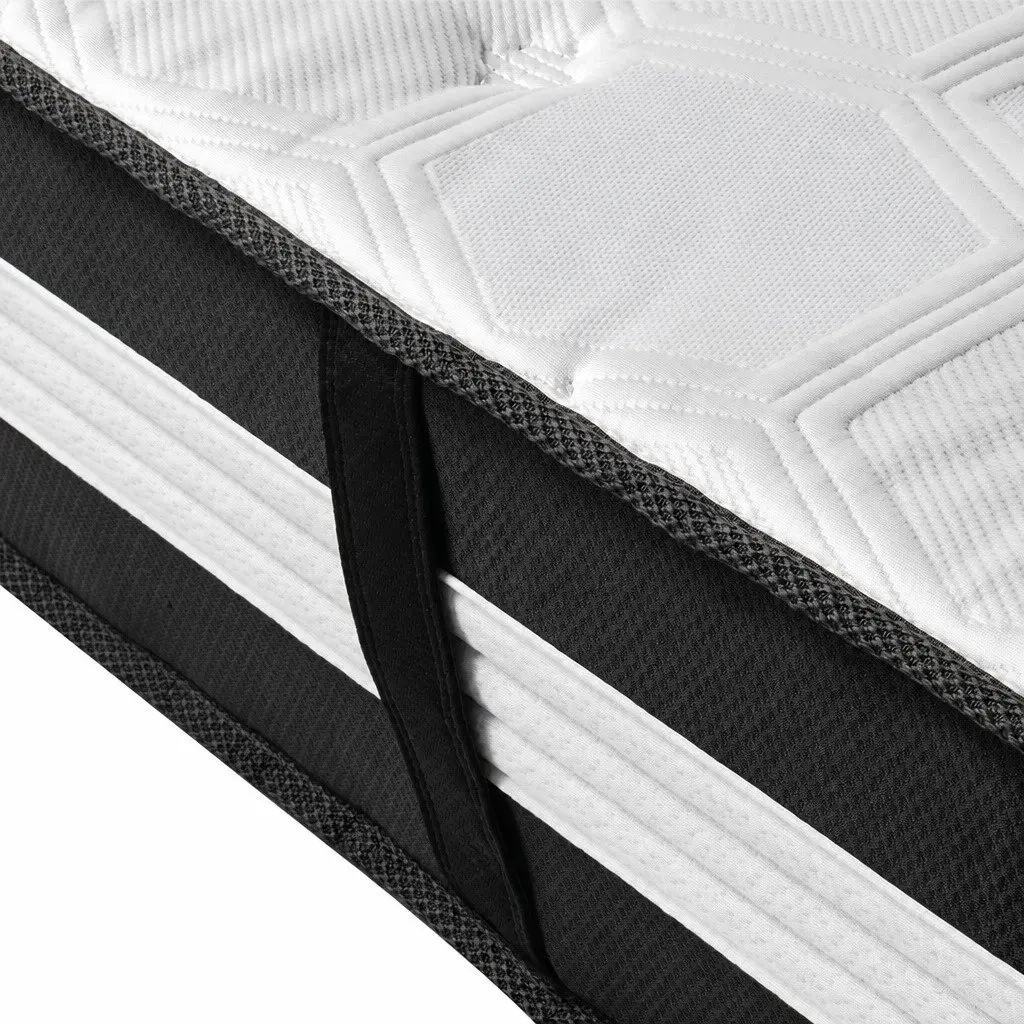 Queen Mattress 25cm 5 Zone Pocket Spring Medium Firm Support Cooling Ice Silk