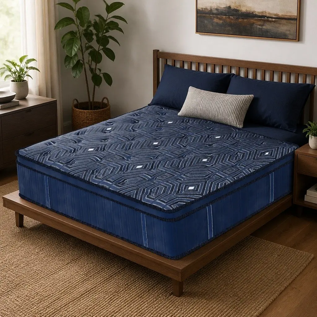 Double Spring Mattress 30cm Euro Top Pocket Coil Support