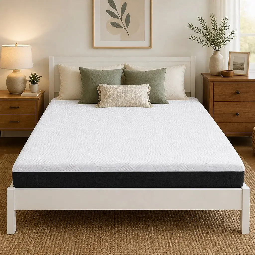 Gel Memory Foam Mattress Pad Queen Size Breathable Cooling Hypoallergenic
