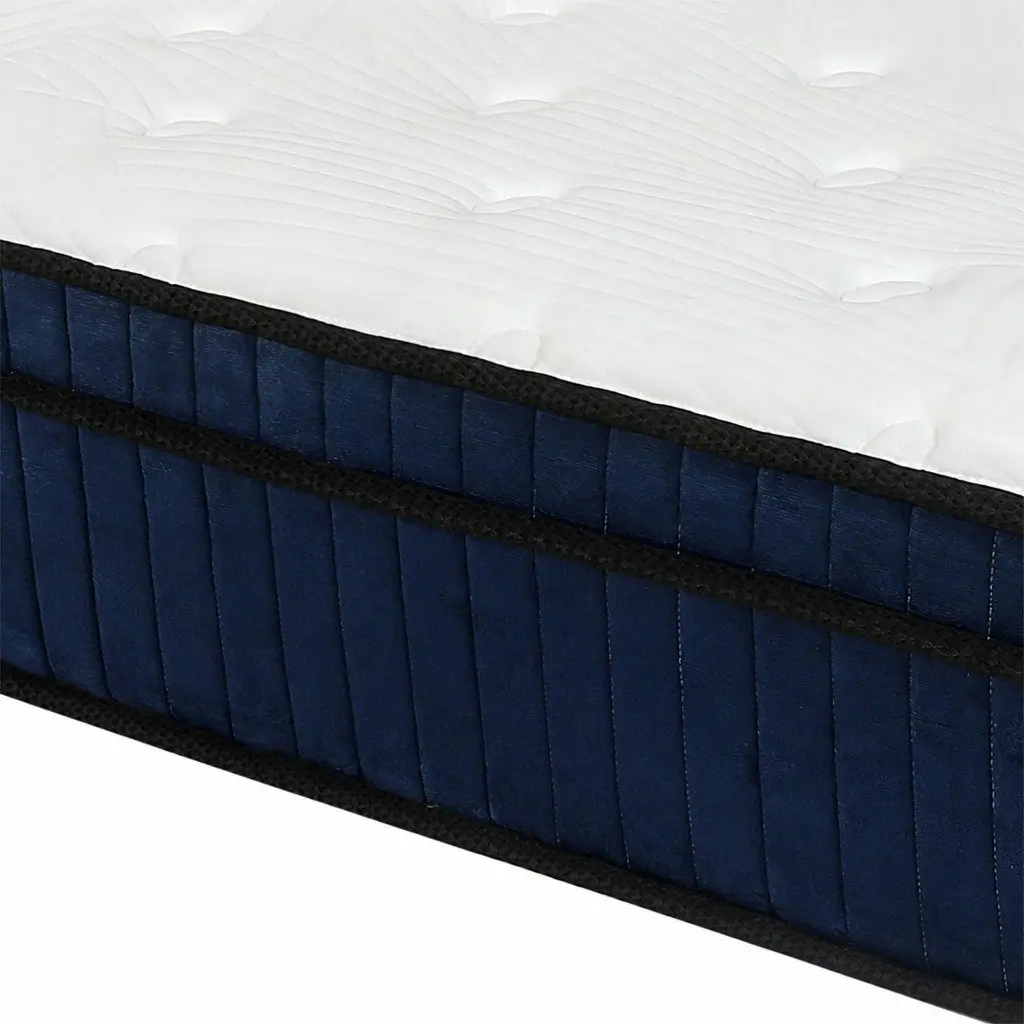 Queen Size Mattress 34cm 7 Zone Pocket Spring Medium Firm Hybrid Foam Support