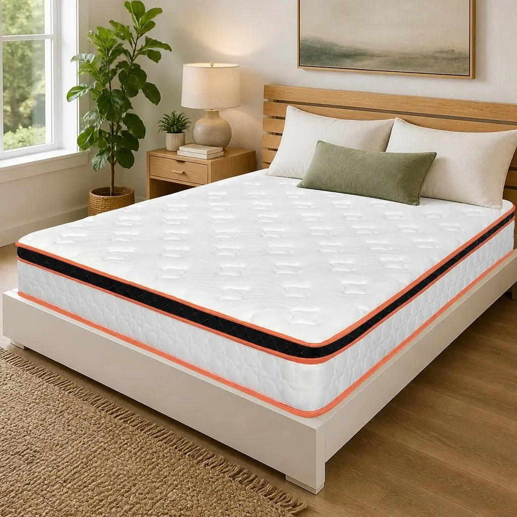 7 Zone Pocket Spring Mattress King Size Medium Firm Hybrid Foam Support