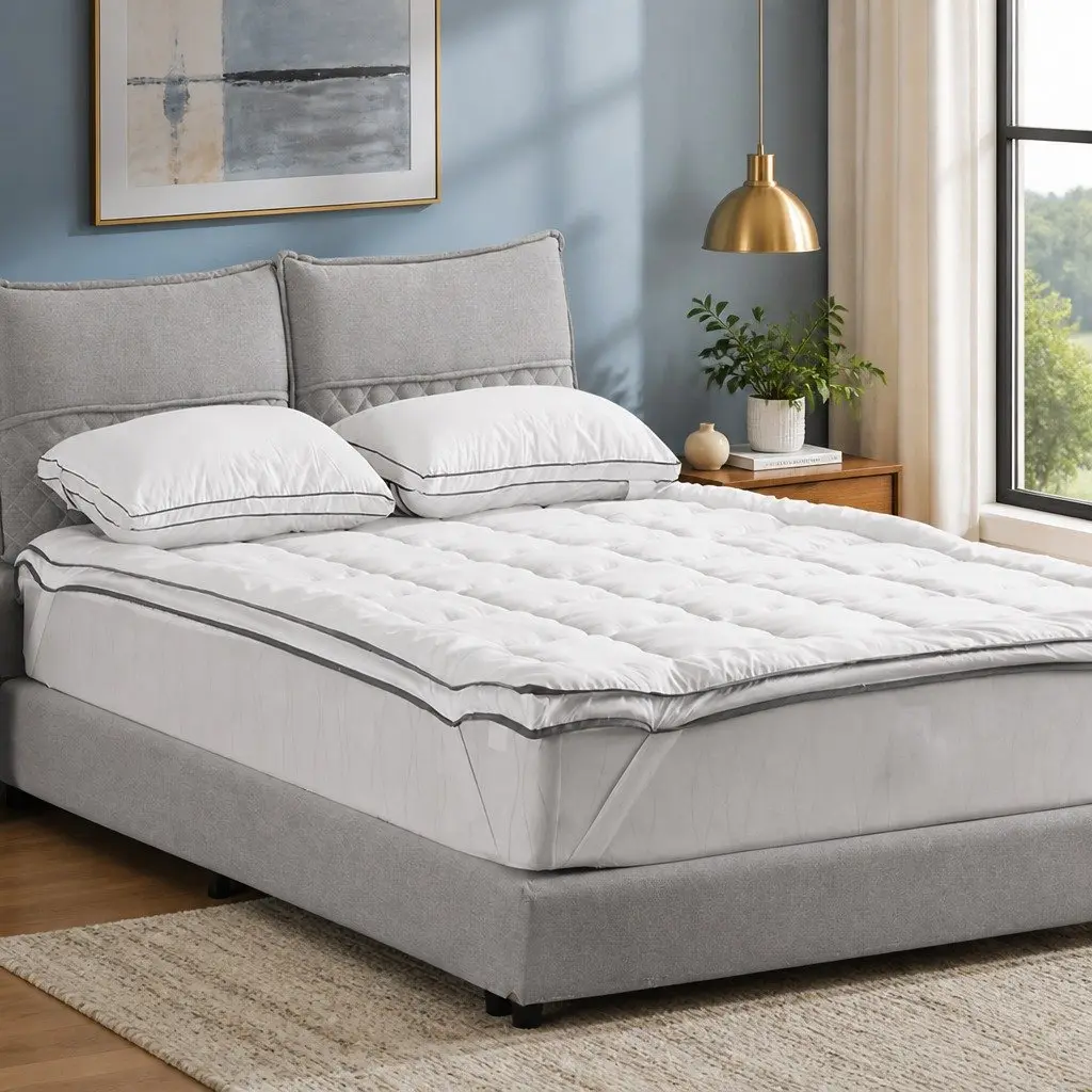 Mattress Topper Double Bed 4-5cm Thick Pillow Top Fitted Elastic Skirt Soft