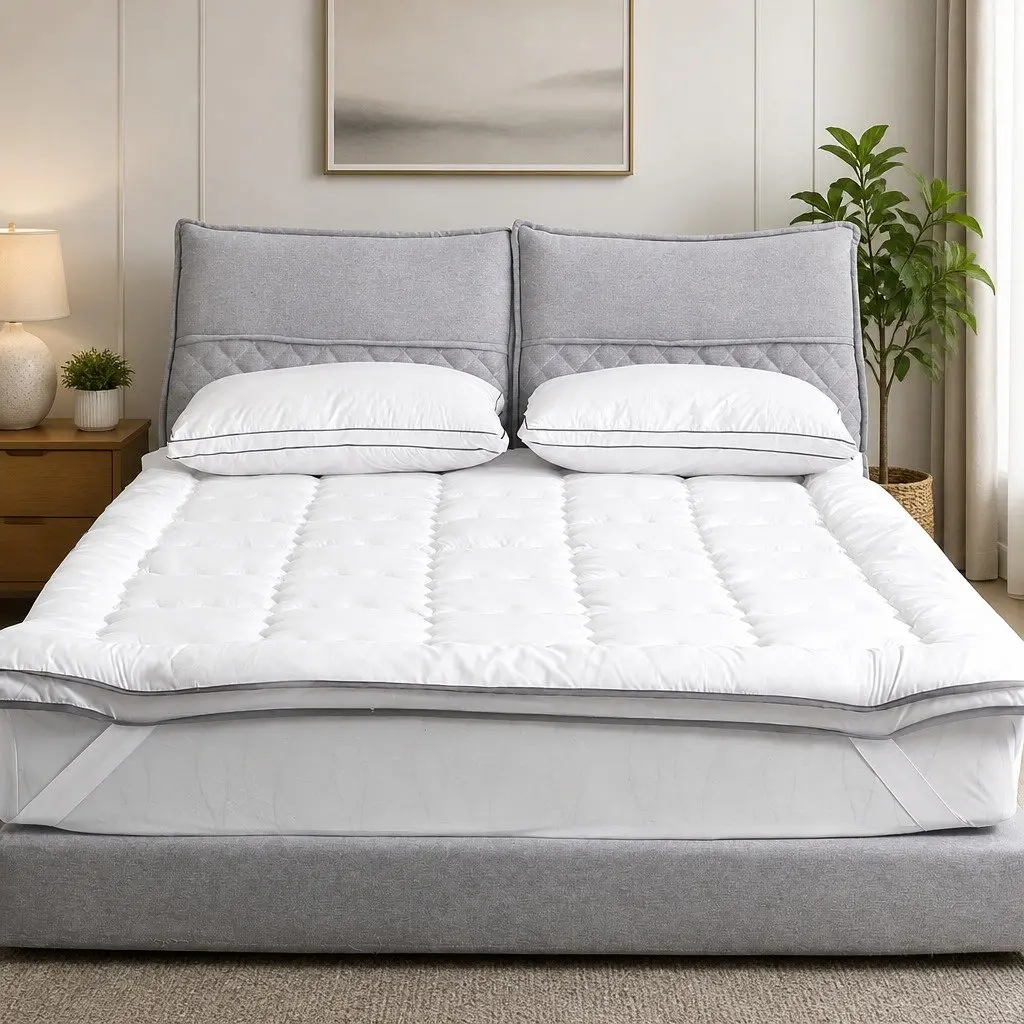 Queen Mattress Topper 4-5cm Thick Anti-Allergy Dust Mite Resistant Pillowtop