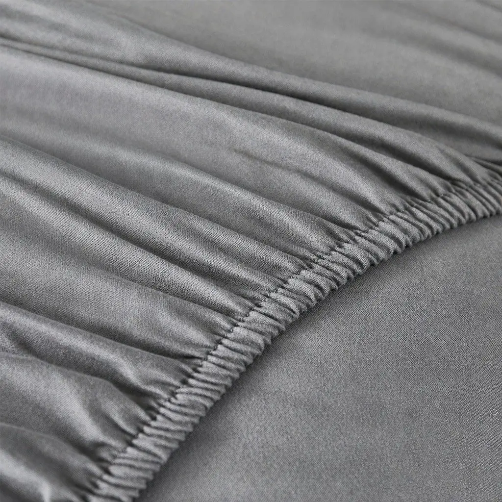Mattress Topper King Single Bamboo Charcoal Fibre 1000GSM Fitted Elastic Edge