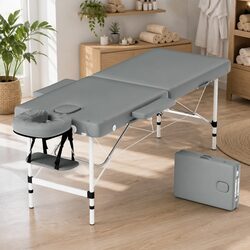 Versatile Grey Beauty Therapy Bed with Portable Design