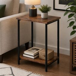 Compact 2-Tier Side Table for Modern Living