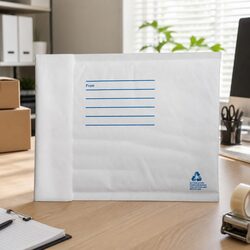 White Padded Bubble Mailers 160x230mm Printed Address Lines 500 Pack Envelopes