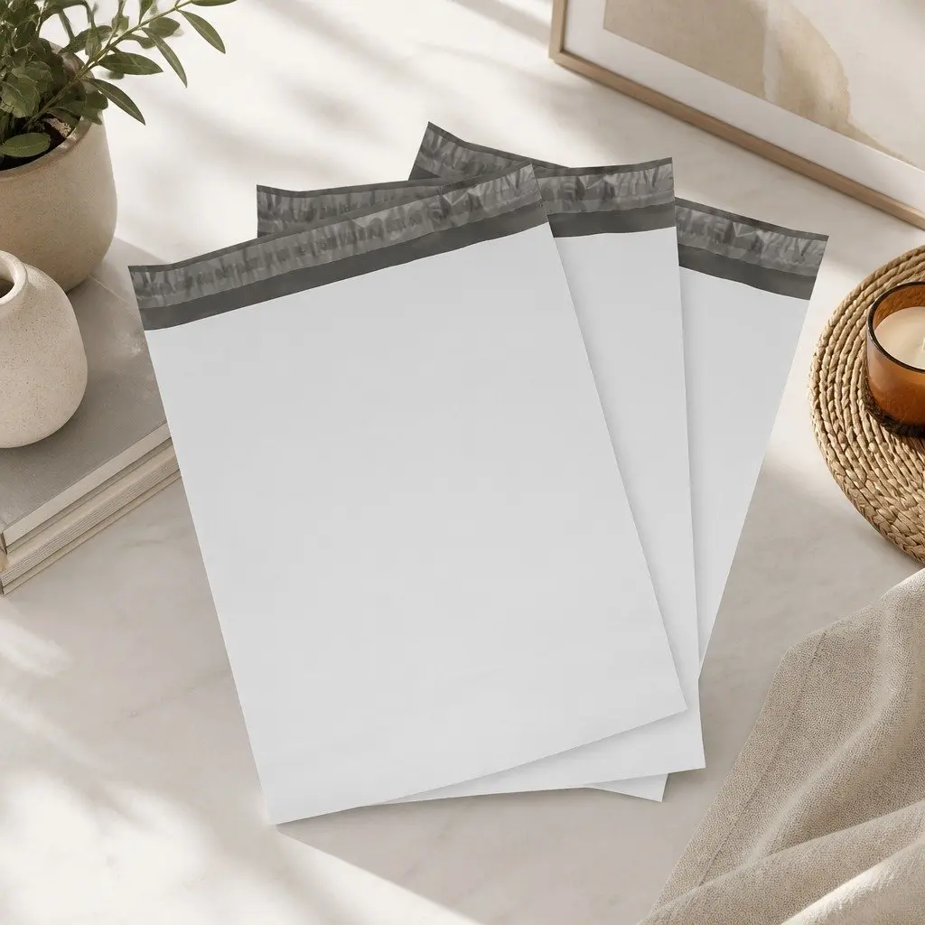 100 White Poly Mailers