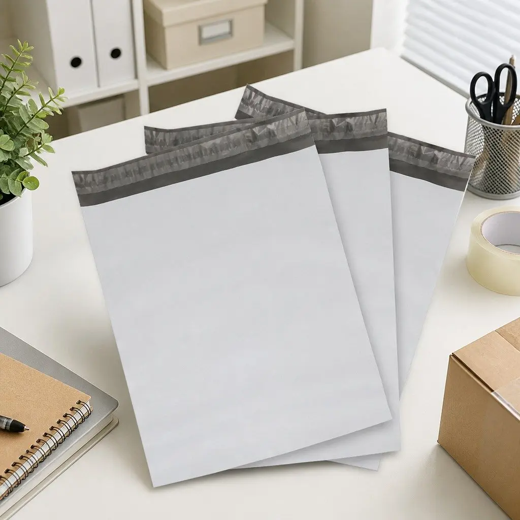 100 White Poly Mailers