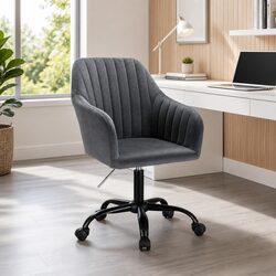 Transform Your Workspace with a Dark Grey Velvet Chair