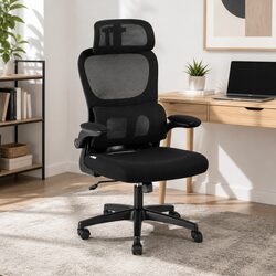 Ergonomic Office Chair Mesh High Back Black Lumbar Support Adjustable Headrest