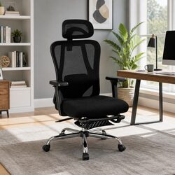 Ergonomic Mesh Office Chair High Back Adjustable Lumbar Support Tilt Headrest
