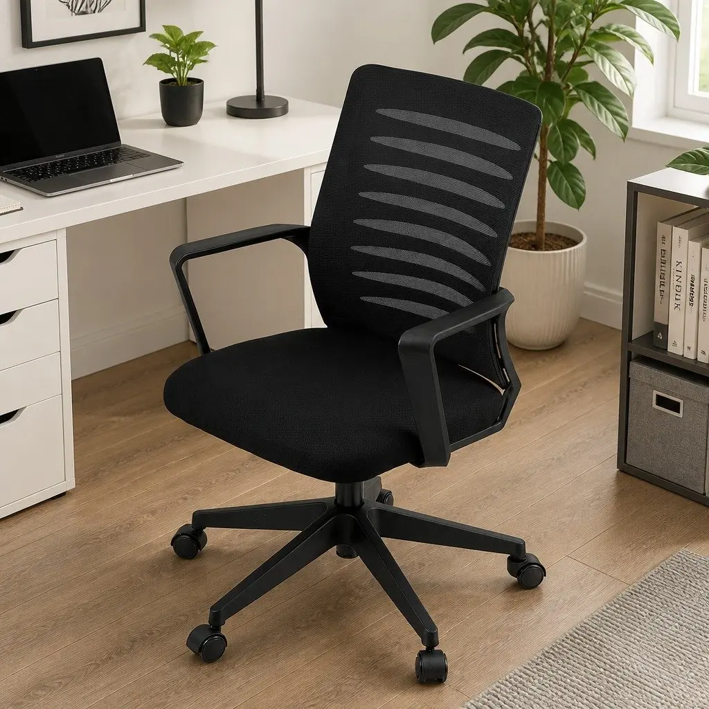 Ergonomic Office Chair Mid Back Mesh with Lumbar Support 360° Swivel Adjustable Height