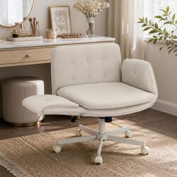 Stylish Beige Criss Cross Office Chair for Your Space