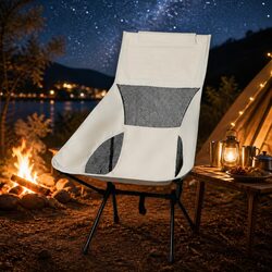 Versatile Beige Camping Chair for Outdoor Enjoyment