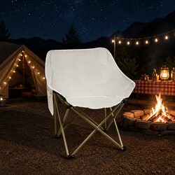 Compact Beige Moon Chair for Relaxation Anywhere