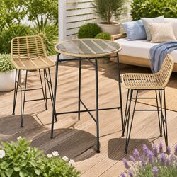 Enhance Your Patio with a 3-Piece Wicker Bar Set