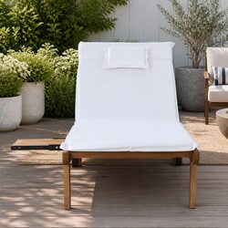 Sun Lounge Wooden Lounger Outdoor Furniture Day Bed Wheels Patio Adjustable