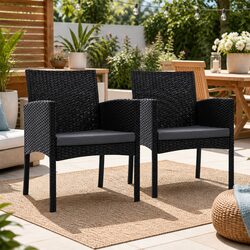 Enhance Your Patio with 2PC Rattan Lounge Chairs