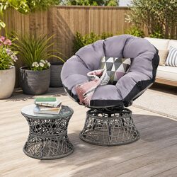 Enhance Your Outdoor Space with Grey Wicker Papasan Set