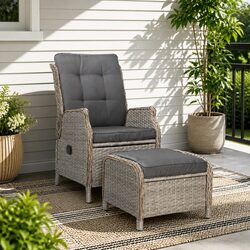 Wicker Recliner and Ottoman Set: Elevate Your Relaxation Space