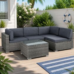 Enhance Your Outdoor Space with 5-Piece Wicker Sofa Set