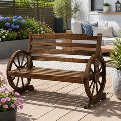Outdoor Garden Bench 2 Seater Wooden Wagon Chair Patio Furniture