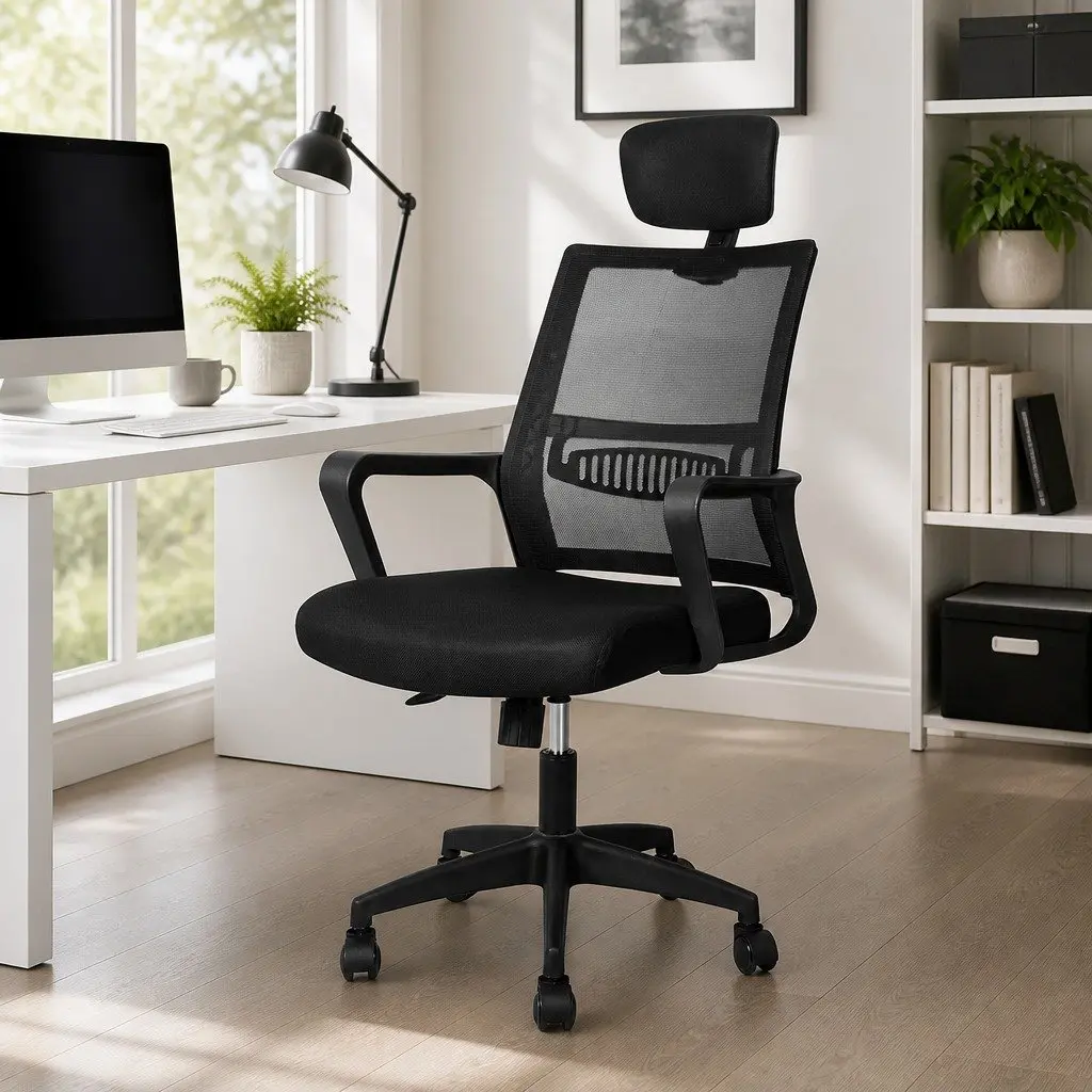 Ergonomic Mesh Office Chair Adjustable Height with Lumbar Support for Comfort and Proper Posture
